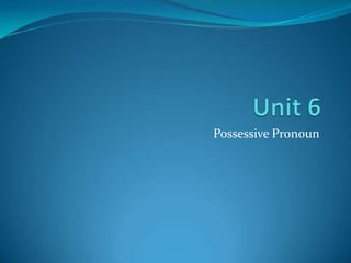 Possessive Pronoun
 