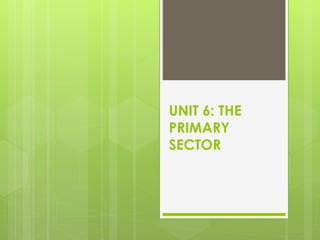 UNIT 6: THE
PRIMARY
SECTOR
 