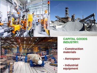 CAPITAL GOODS
INDUSTRY:
- Construction
materials
- Aerospace
- Industrial
equipment
 