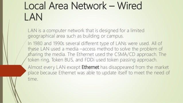 Local Area Network Wired Lan Local Area Network Wired Lan