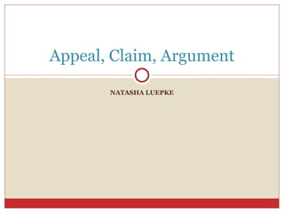 NATASHA LUEPKE Appeal, Claim, Argument 