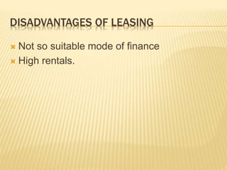 Financial Services introduction and concept of leasing | PPT
