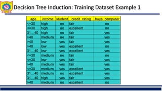 Decision Tree Induction: Training Dataset Example 1
 