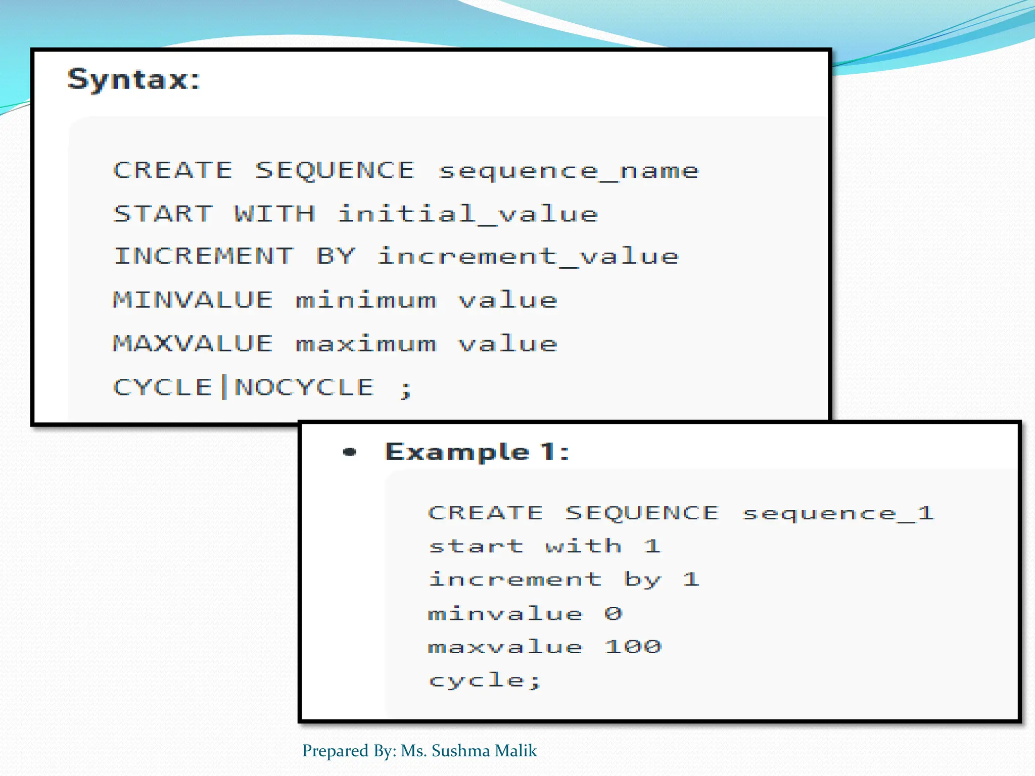 Prepared By: Ms. Sushma Malik 