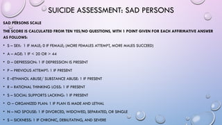 Sad Score UNIT 6.2 - INTRODUCTION TO MENTAL HEALTH NURSING.pptx