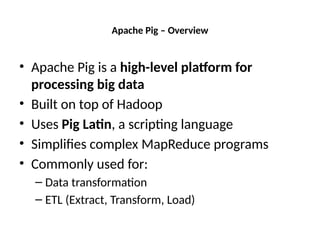 Unit 6 Applications on Big Data Using Pig and Hive.pptx