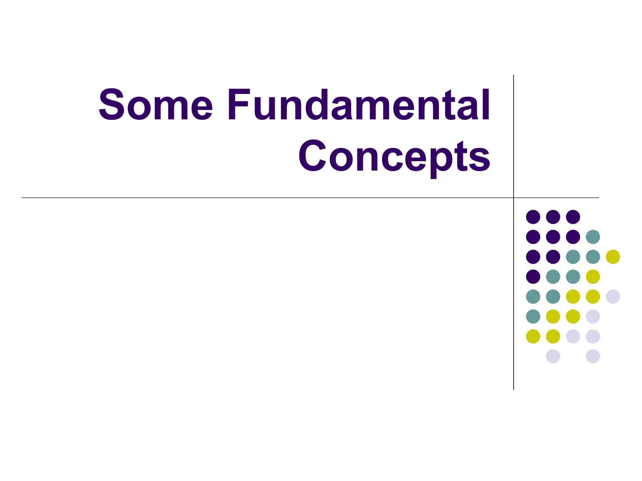 Some Fundamental
Concepts
 