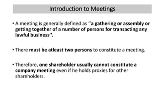 Meeting Structure Introduction CLSP - Unit 6 - Company Meetings | PPTX