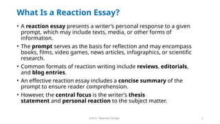 Comprehensive Guide to Writing Effective Reaction Essays with Grammar ...
