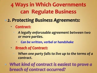 Unit 6 - Role Of Government In Business - Notesdes