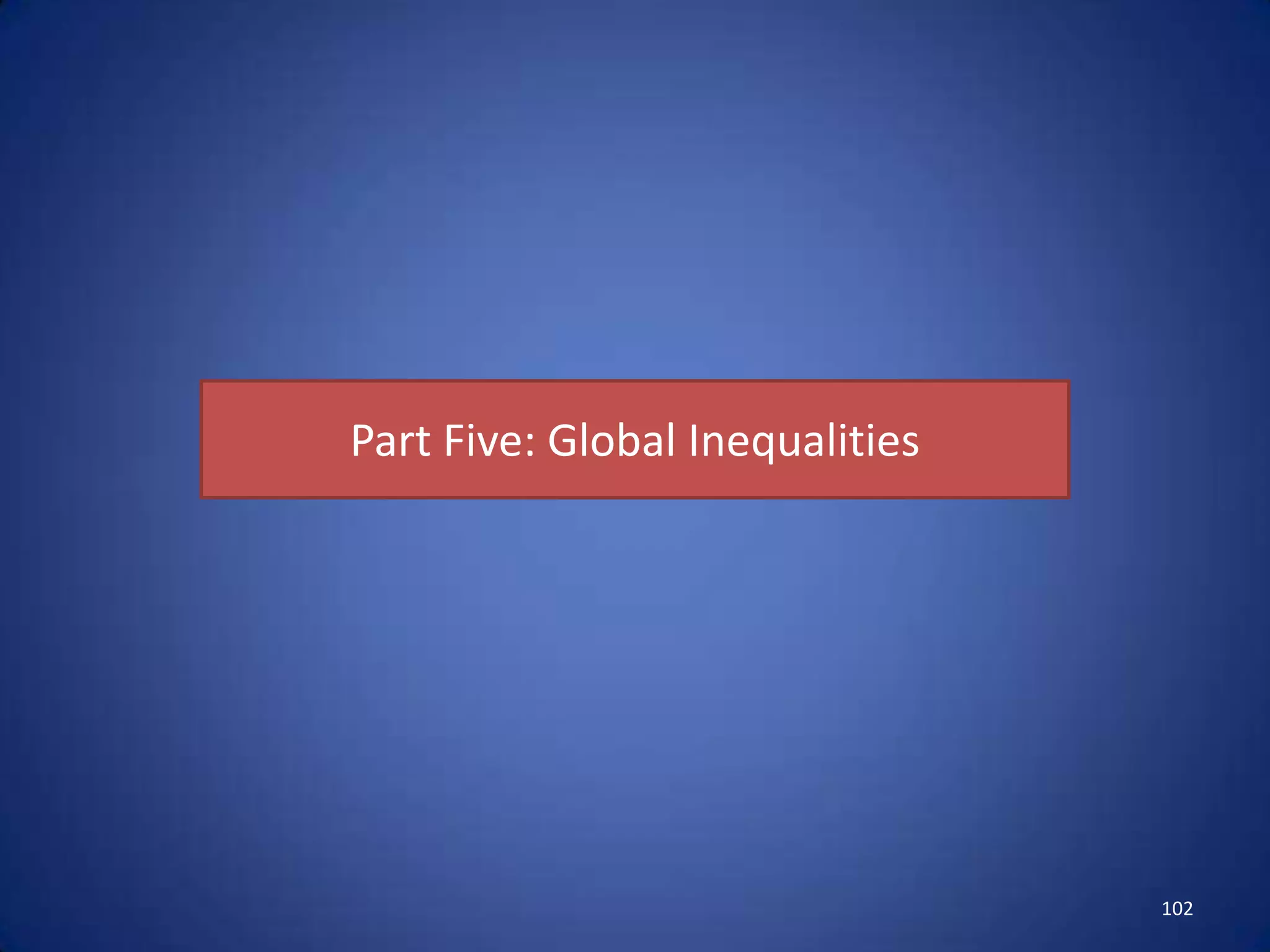Part Five: Global Inequalities




                                 102
 
