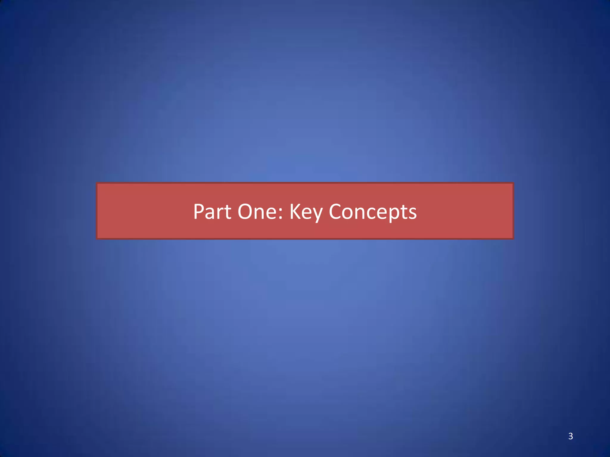 Part One: Key Concepts




                         3
 
