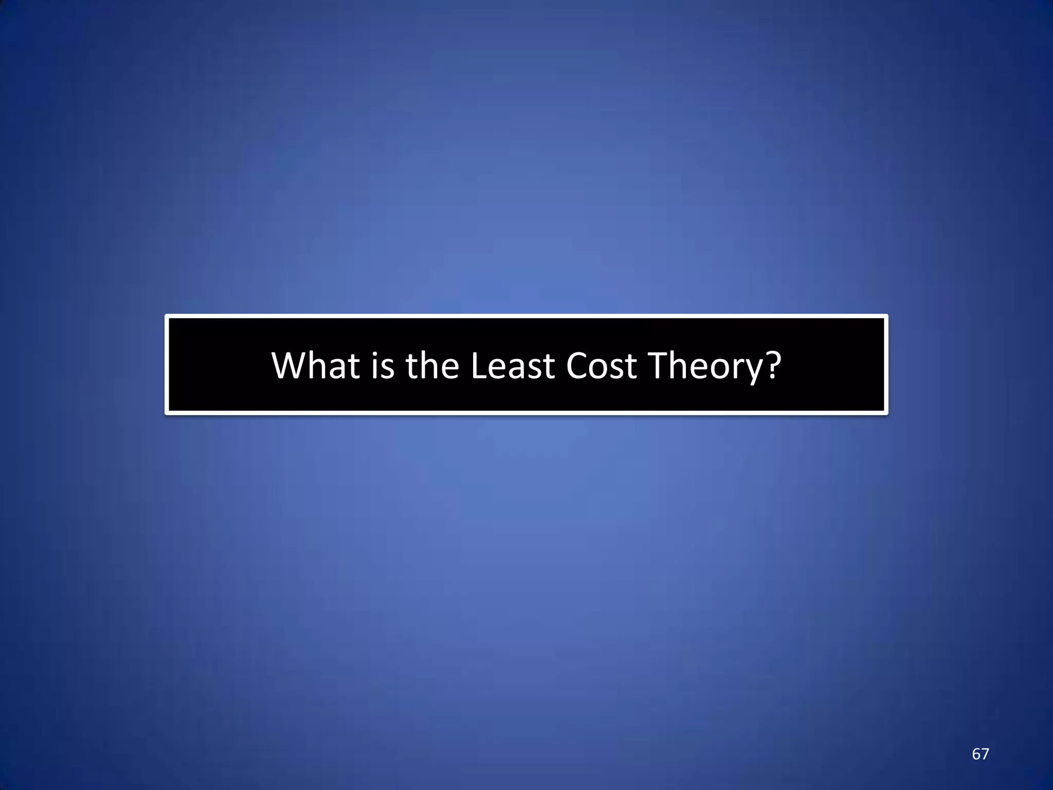 What is the Least Cost Theory?




                                 67
 