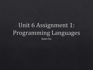 Unit 6 assignment 1