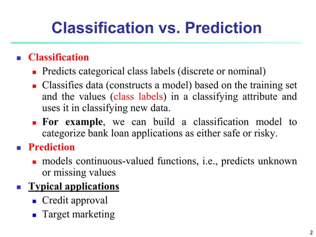 classification in data warehouse and mining | PPT