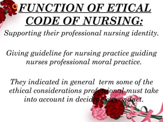Unit 6 CODE OF ETHICS (1).pptx for nurses and lhvs | PPT