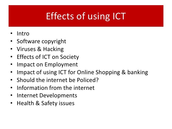 iGCSE Theory Unit 6 Effects of Using ICT