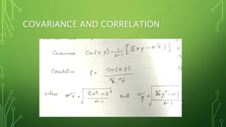 COVARIANCE AND CORRELATION
 