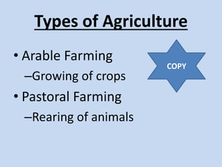 Sec 2 Unit 6 introducing agriculture | PPTX