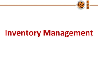 Inventory Management
 