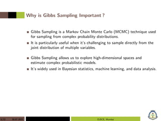 Gibbs sampling is a Markov Chain Monte Carlo (MCMC) | PDF