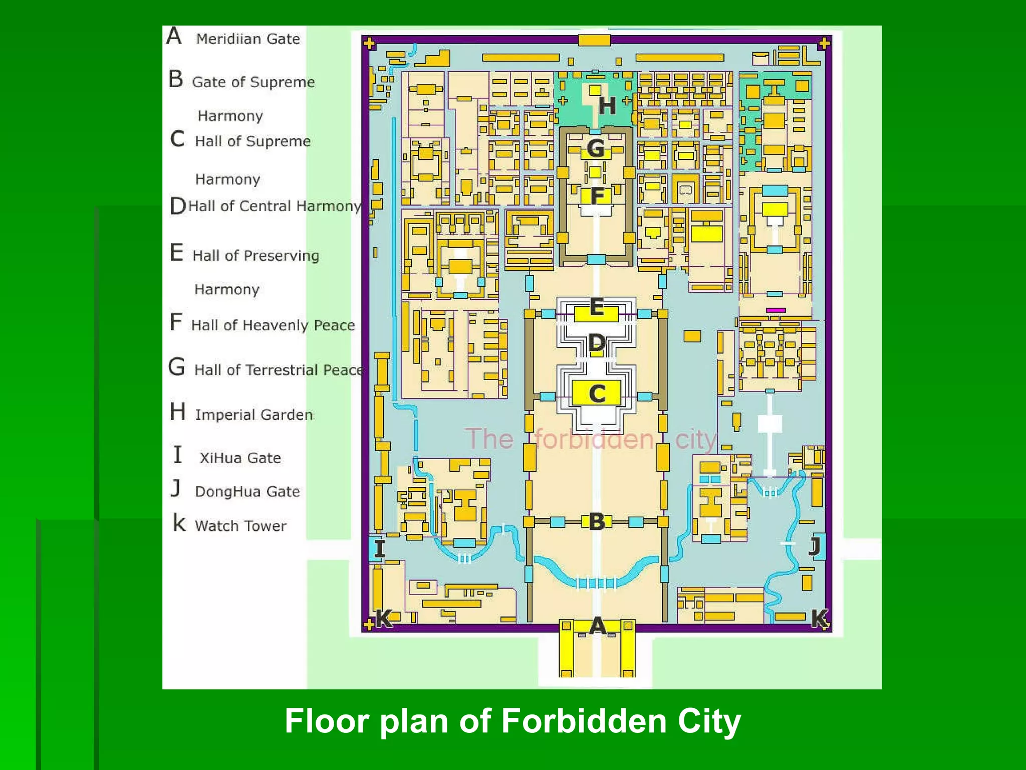 Floor plan of Forbidden City 