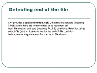 Comprehensive Guide to C++ Console and File Input/Output Operations | PPTX