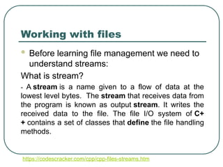 Comprehensive Guide to C++ Console and File Input/Output Operations | PPTX