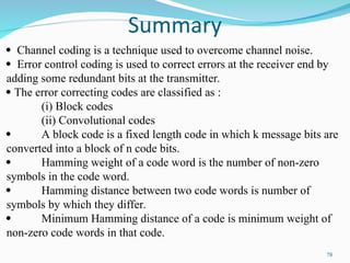ERROR CONTROL CODING IN DIGITAL COMMUNICATION | PPT