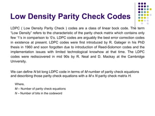 Ld Code Examples Unit6 Part4 error control coding LDPC CODE | PPT