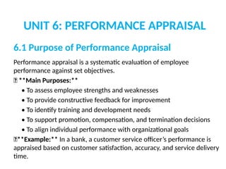 UNIT 6 Performance Appraisal of Human resource management | PPTX