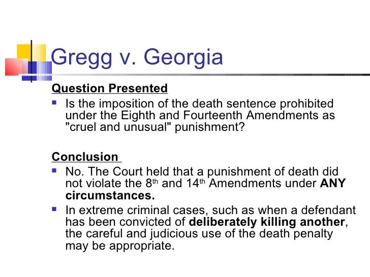 the case of furman v georgia and the issue of capital punishment in the us On that day the court handed down its decision in furman v georgia, holding that the capital‐punishment statutes of three states were unconstitutional because they gave the jury complete . the case of furman v georgia and the issue of capital punishment in the us On that day the court handed down its decision in furman v georgia, holding that the capital‐punishment statutes of three states were unconstitutional because they gave the jury complete .