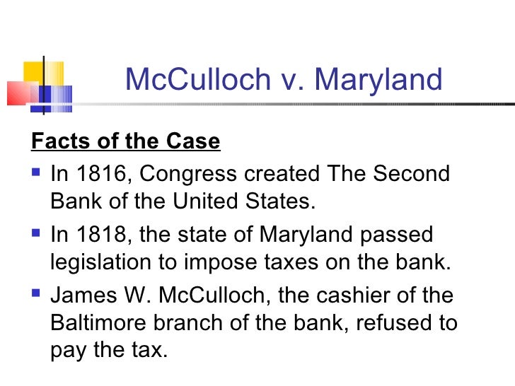 mcculloch v maryland facts