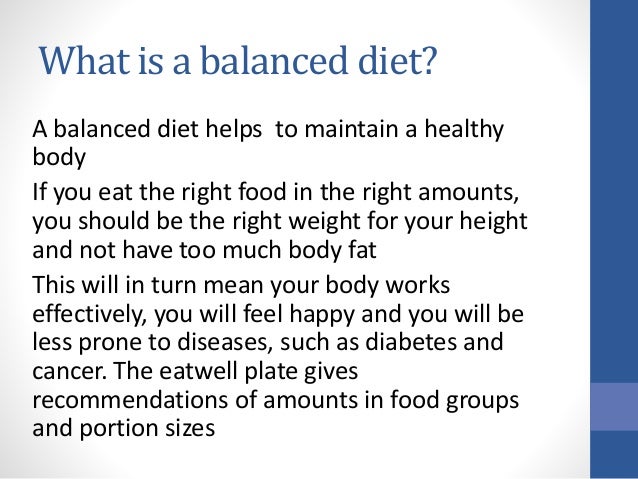 What Does Balanced Diet Mean