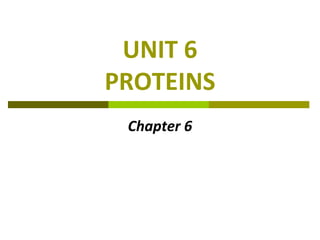 UNIT 6
PROTEINS
Chapter 6
 