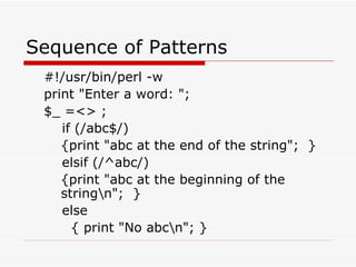 PERL Regular Expression | PPT