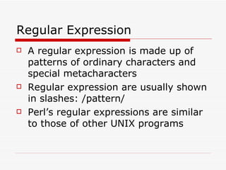 PERL Regular Expression | PPT