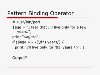 PERL Unit 6 regular expression | PPT