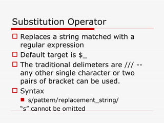 PERL Unit 6 regular expression | PPT