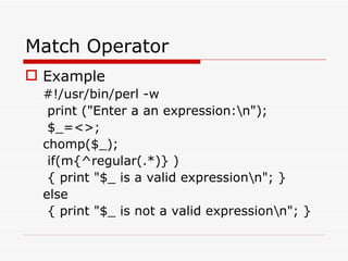 PERL Unit 6 regular expression | PPT