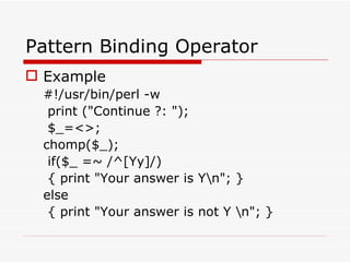 PERL Unit 6 regular expression | PPT