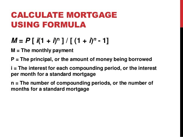 unit 6 renting vs owning mortage formula