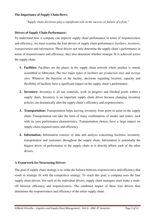 Unit 6 supply chain management lscm (11 pages)logistics management | PDF