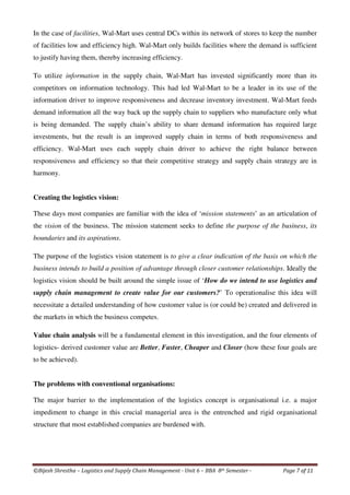 Unit 6 supply chain management lscm (11 pages)logistics management | PDF