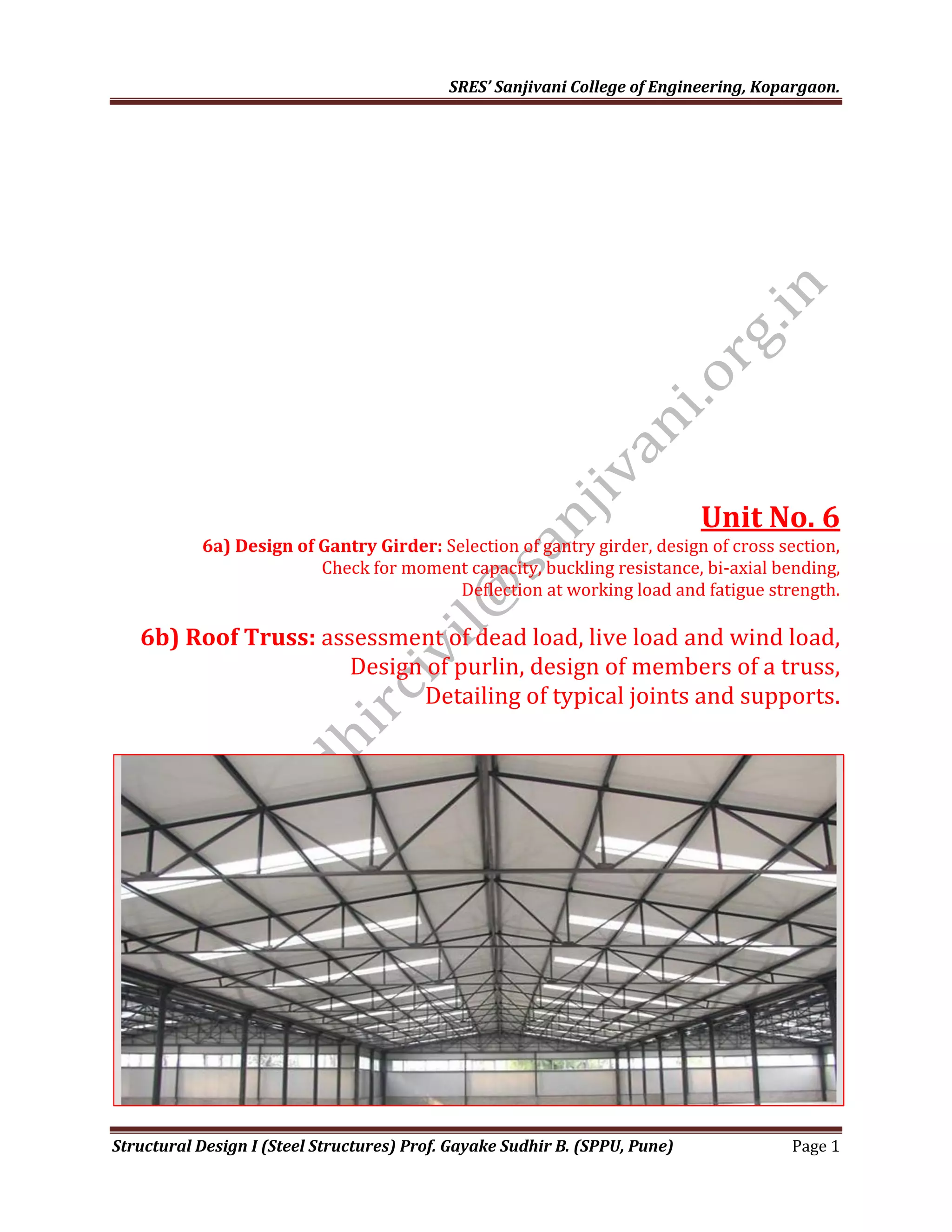 Design of industrial roof truss | PDF
