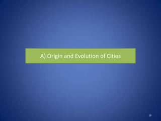 A) Origin and Evolution of Cities




                                    19
 
