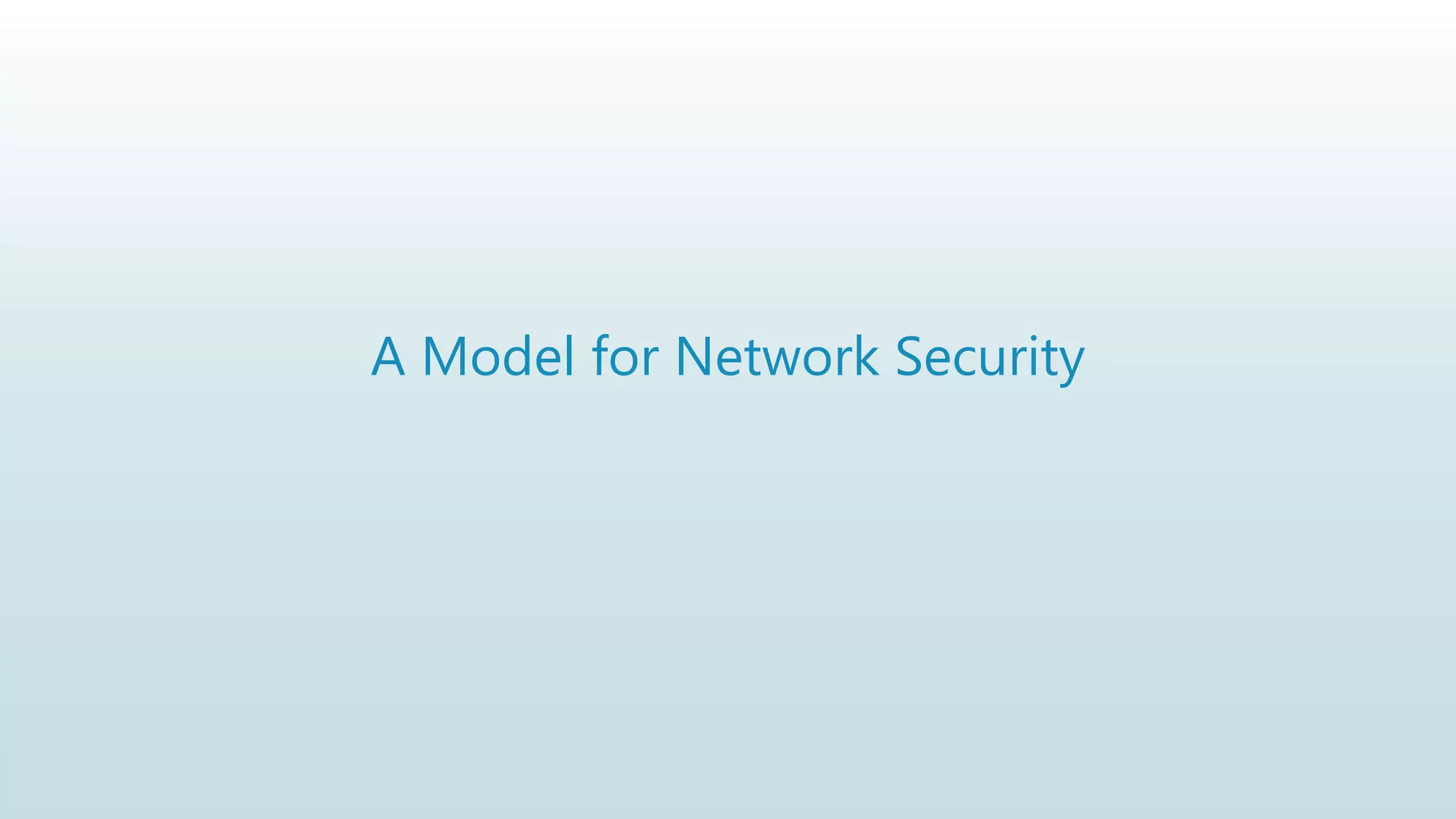 A Model for Network Security
 