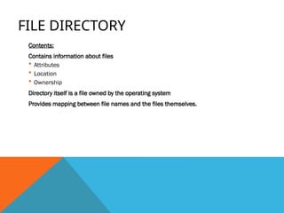 UNIT 7- File Management.pptx for operating systems | PPTX