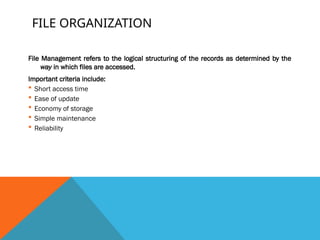UNIT 7- File Management.pptx for operating systems | PPTX