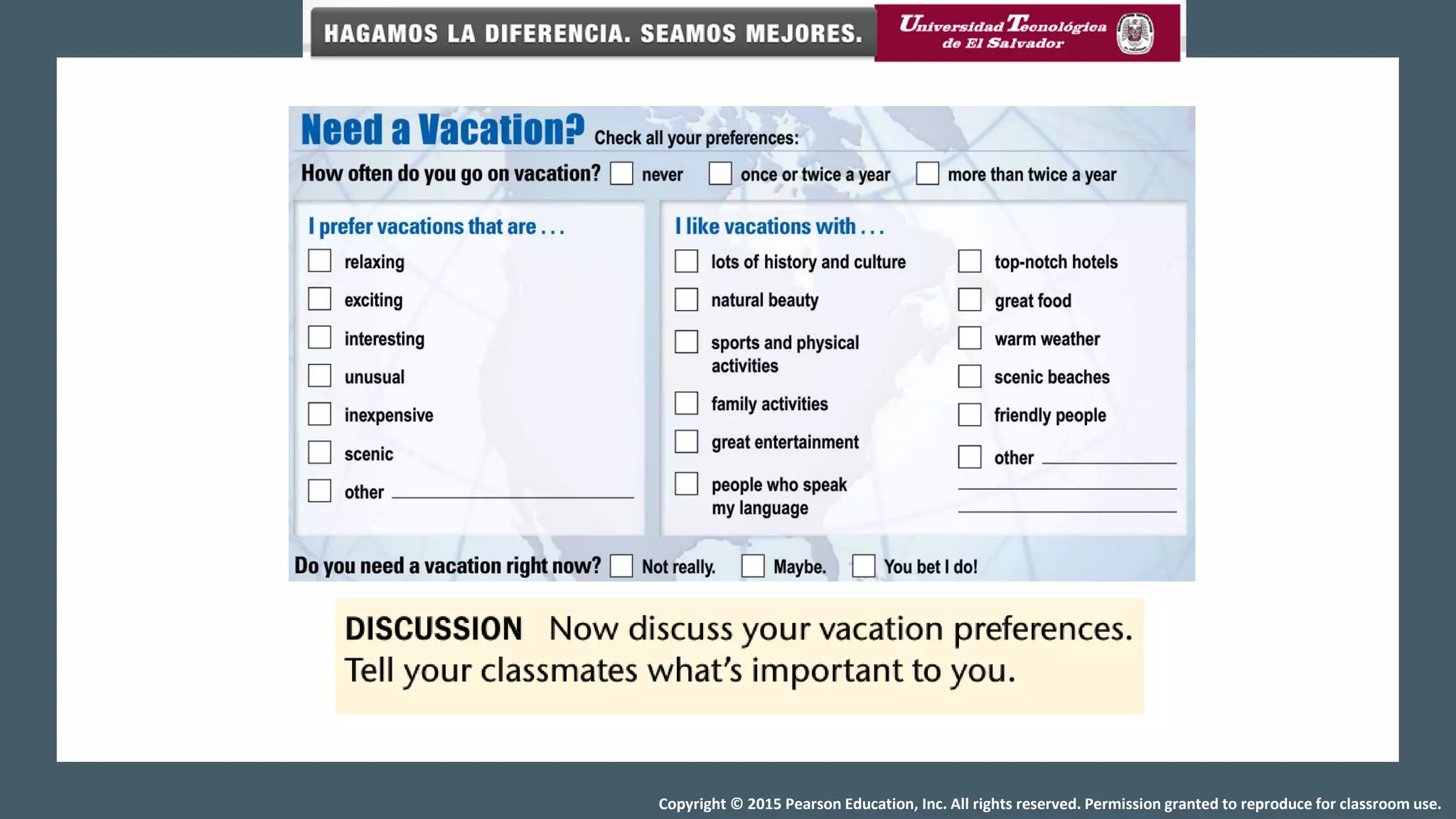 Copyright © 2015 Pearson Education, Inc. All rights reserved. Permission granted to reproduce for classroom use.